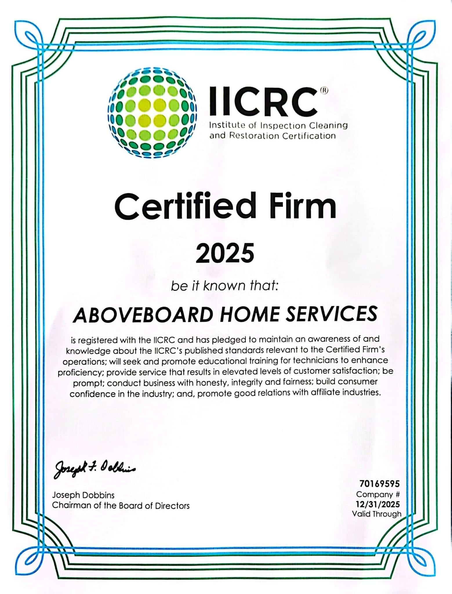 IICRC Certification 2025 IICRC Certification 2025